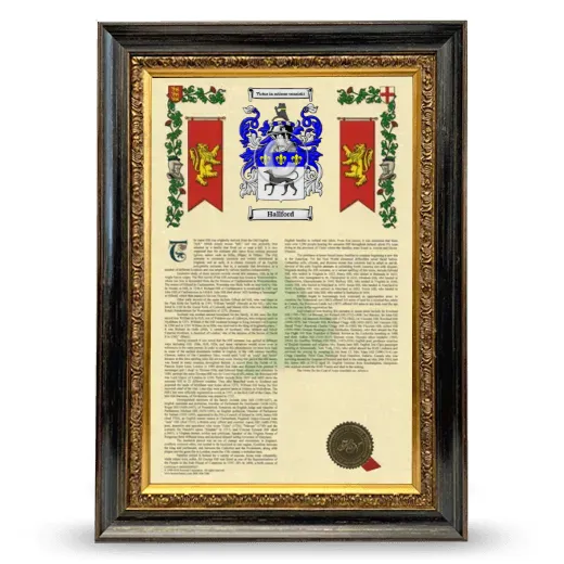 Hallford Armorial History Framed - Heirloom