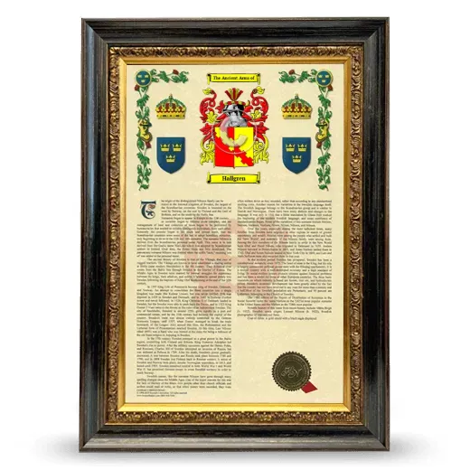 Hallgren Armorial History Framed - Heirloom