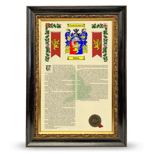 Halton Armorial History Framed - Heirloom