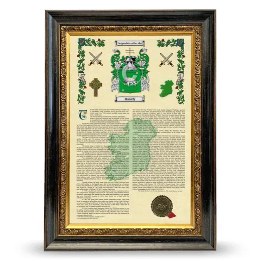 Hanely Armorial History Framed - Heirloom