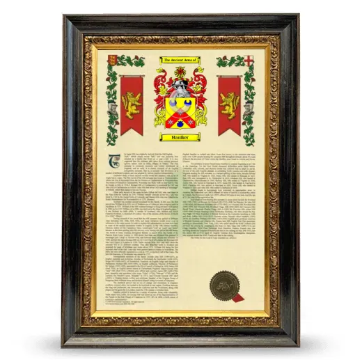 Haniker Armorial History Framed - Heirloom