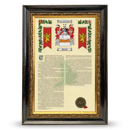 Harack Armorial History Framed - Heirloom