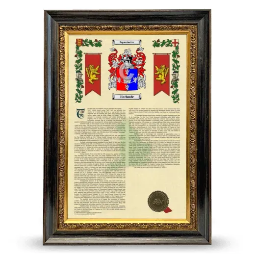 Harbarde Armorial History Framed - Heirloom