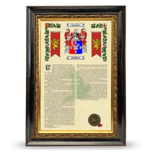Hardboert Armorial History Framed - Heirloom