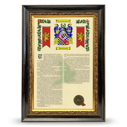 Harrewearde Armorial History Framed - Heirloom