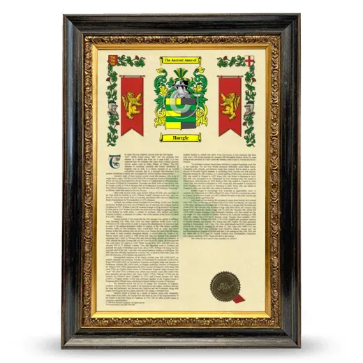 Hartgle Armorial History Framed - Heirloom