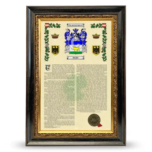 Hasler Armorial History Framed - Heirloom