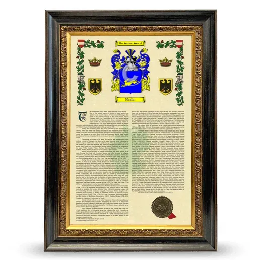 Haslin Armorial History Framed - Heirloom