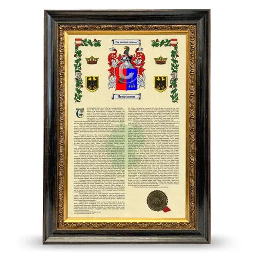 Hauptmann Armorial History Framed - Heirloom