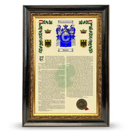 Hausen Armorial History Framed - Heirloom