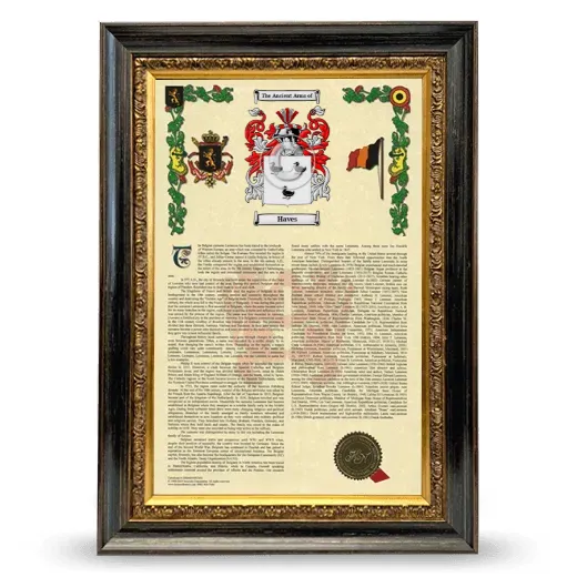 Haves Armorial History Framed - Heirloom