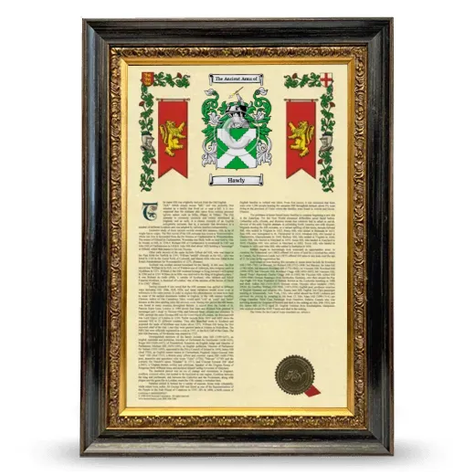 Hawly Armorial History Framed - Heirloom