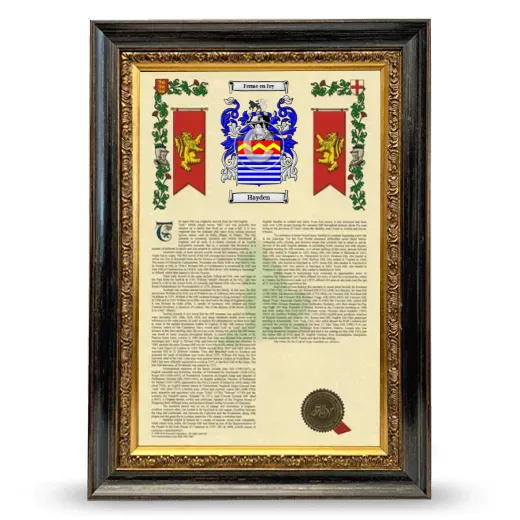 Hayden Armorial History Framed - Heirloom