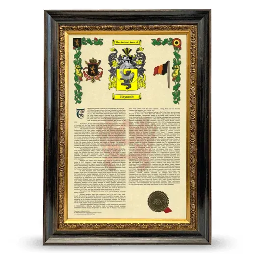 Haynault Armorial History Framed - Heirloom