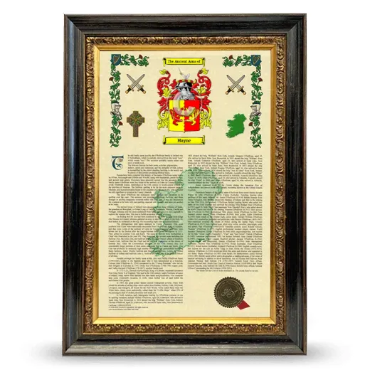 Hayne Armorial History Framed - Heirloom