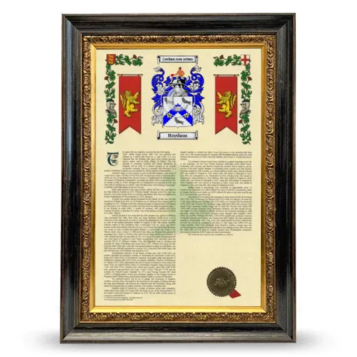 Haysham Armorial History Framed - Heirloom