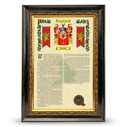 Haysum Armorial History Framed - Heirloom