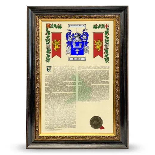 Heafields Armorial History Framed - Heirloom