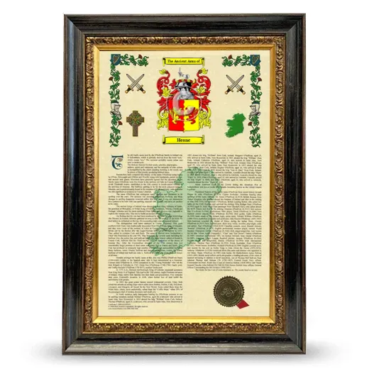 Heane Armorial History Framed - Heirloom