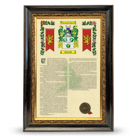 Heatcock Armorial History Framed - Heirloom