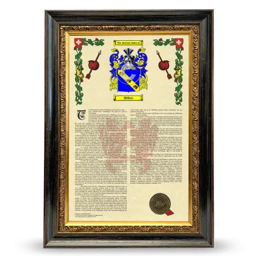 Heben Armorial History Framed - Heirloom