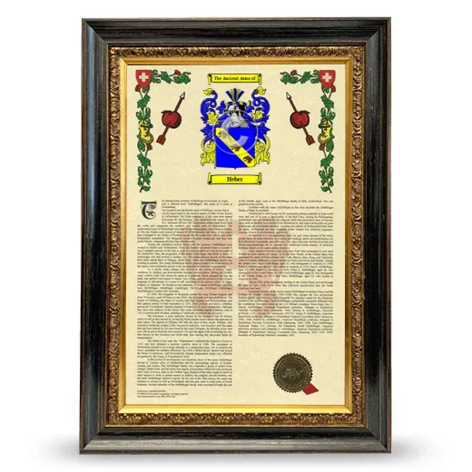 Heber Armorial History Framed - Heirloom