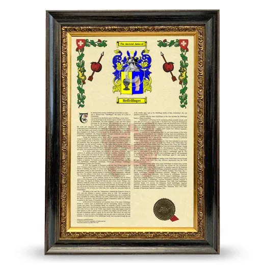 Heffelfinger Armorial History Framed - Heirloom