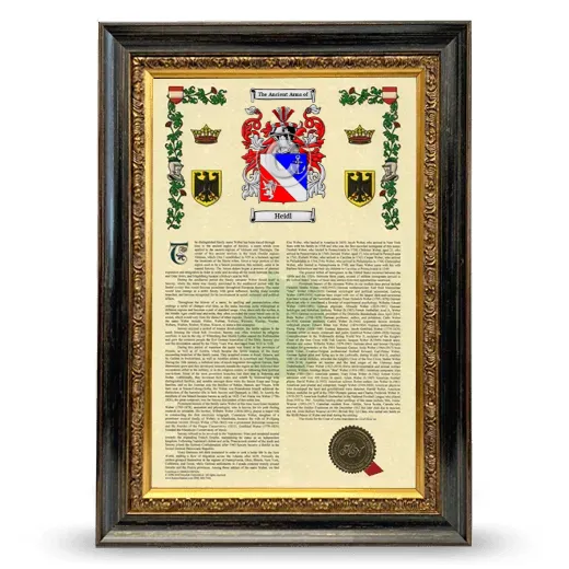 Heidl Armorial History Framed - Heirloom