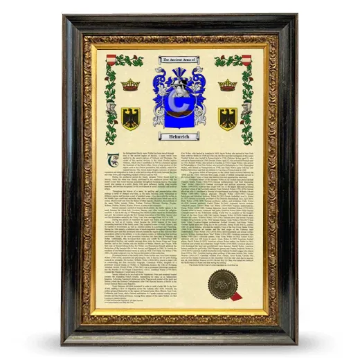 Heinreich Armorial History Framed - Heirloom