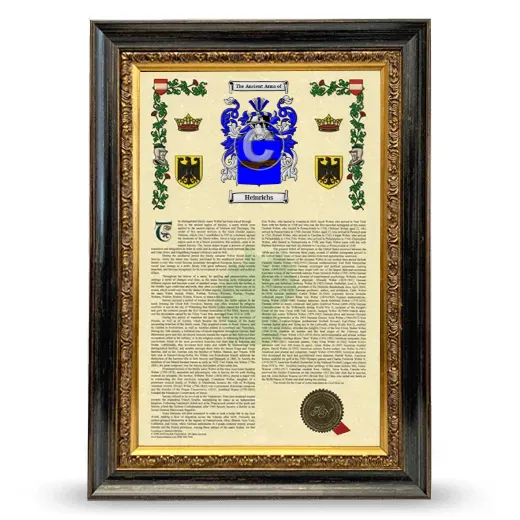 Heinrichs Armorial History Framed - Heirloom