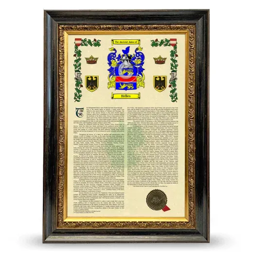 Hellen Armorial History Framed - Heirloom