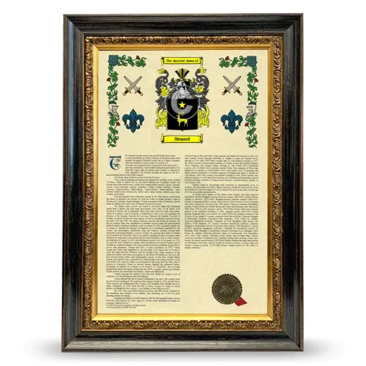 Henard Armorial History Framed - Heirloom