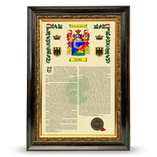 Henckel Armorial History Framed - Heirloom