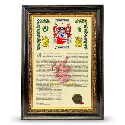 Hendershott Armorial History Framed - Heirloom