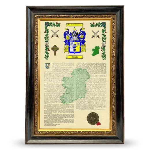 Hennis Armorial History Framed - Heirloom