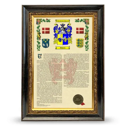 Hensen Armorial History Framed - Heirloom