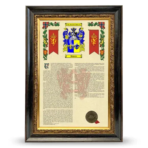 Hensen Armorial History Framed - Heirloom