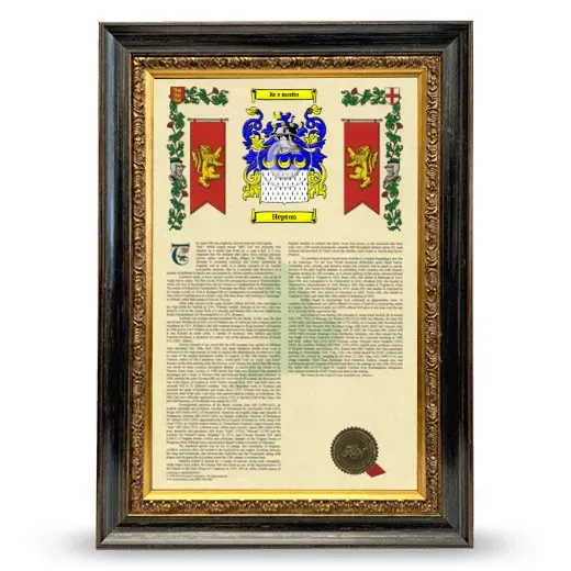Hepton Armorial History Framed - Heirloom