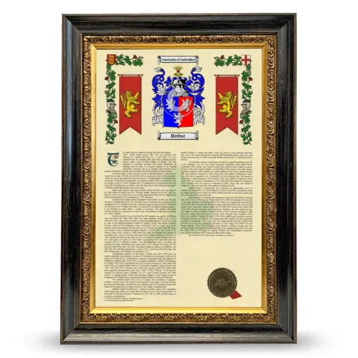 Herbut Armorial History Framed - Heirloom