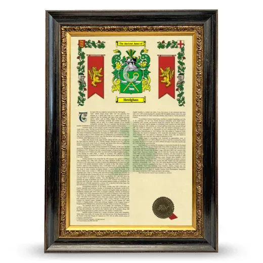 Herdghan Armorial History Framed - Heirloom