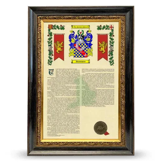 Herewarte Armorial History Framed - Heirloom