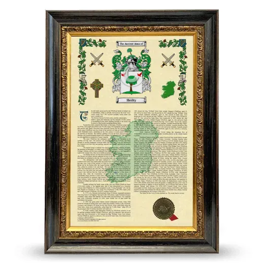 Herity Armorial History Framed - Heirloom
