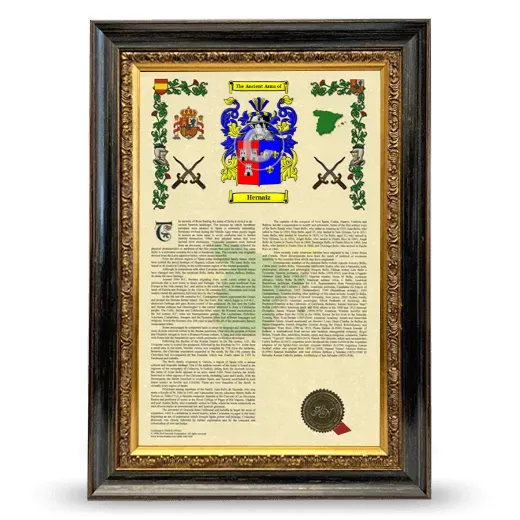 Hernaiz Armorial History Framed - Heirloom
