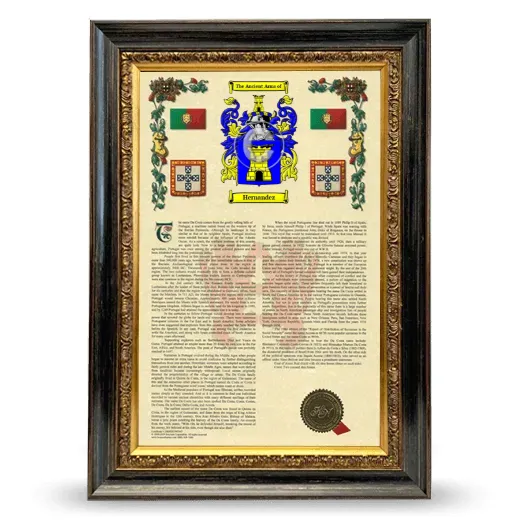 Hernandez Armorial History Framed - Heirloom