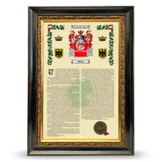 Hewer Armorial History Framed - Heirloom