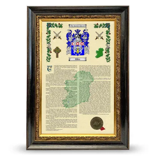 Hilen Armorial History Framed - Heirloom