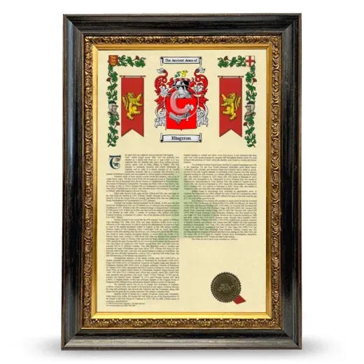 Hingston Armorial History Framed - Heirloom