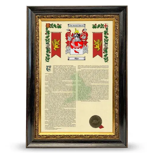 Hips Armorial History Framed - Heirloom