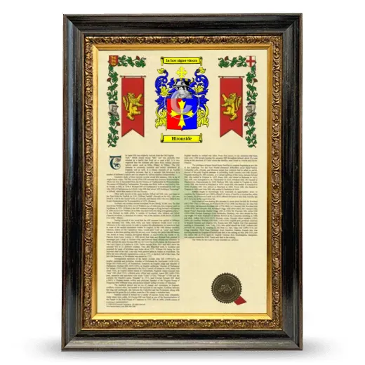 Hironside Armorial History Framed - Heirloom