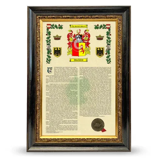 Hirschfeld Armorial History Framed - Heirloom
